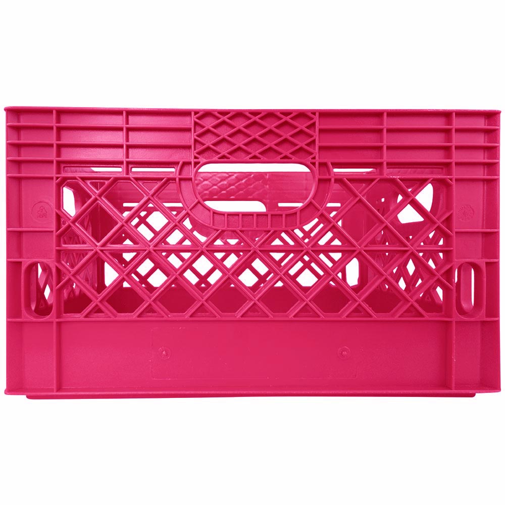 Large Milk Crate, 18.75x 13x 11, 24 Qt Pink (6/Cs)